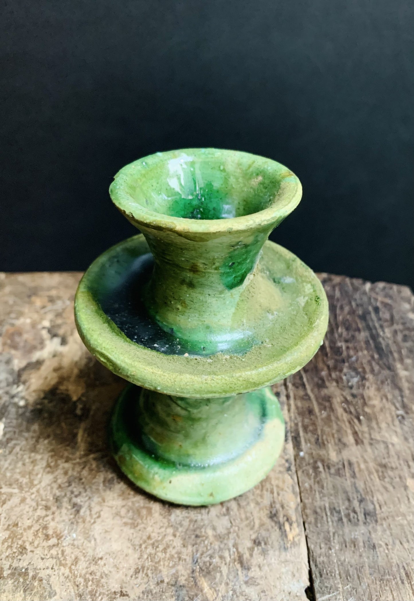 Tamegroute kandelaar uit Marokko groen (10 cm)