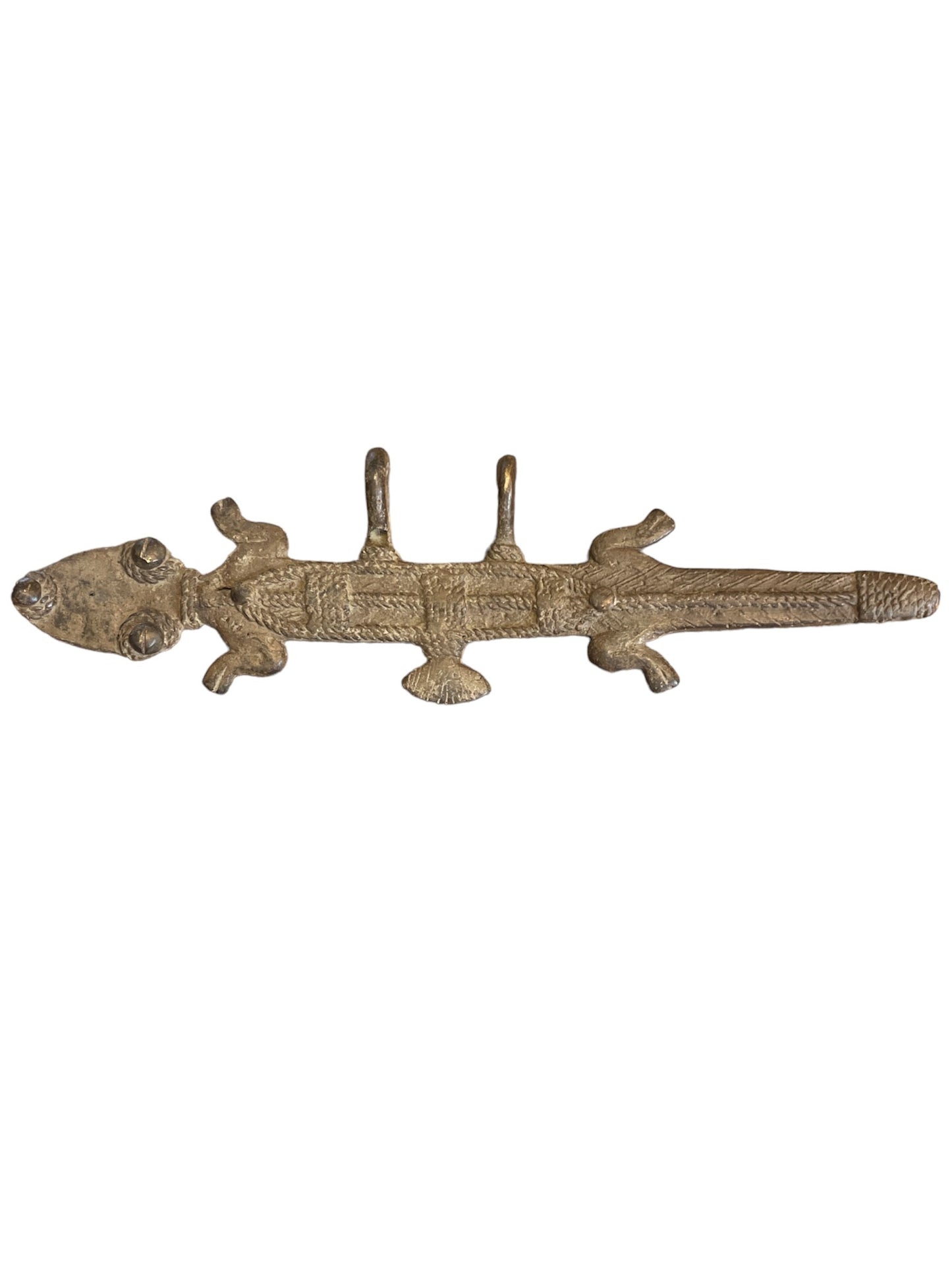 Amulette en bronze des Lobi du Burkina Faso - grand crocodile