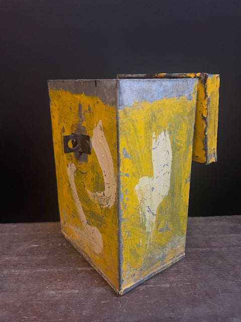 Boîte de dons Nandi vintage d'Inde jaune
