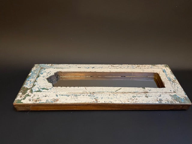 Temple mirror from India - white/blue