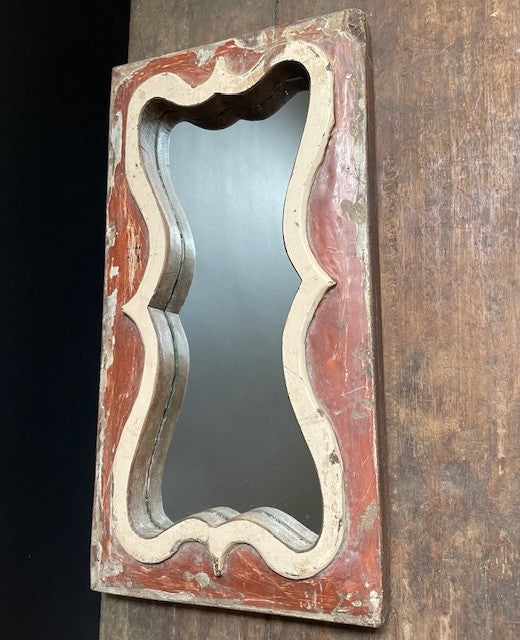 Mirror from India - brown/white