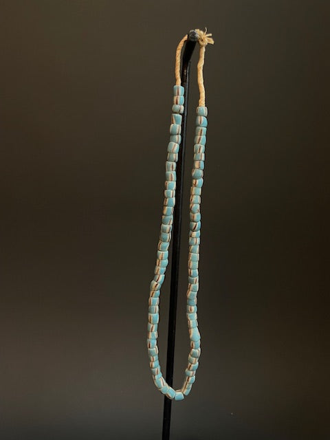 Vintage trade bead necklace from Ghana blue