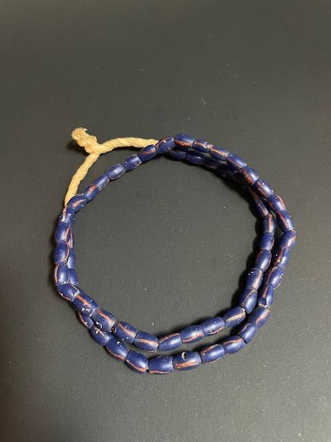 Vintage handelskralen ketting uit Ghana blauw