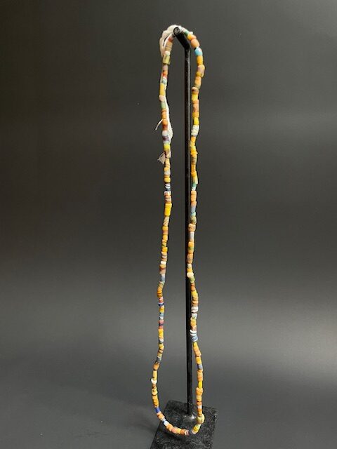 Long vintage tradebeads necklace from Ghana multicolor