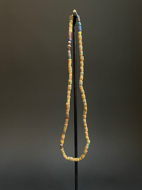 Vintage trade bead necklace from Ghana yellow