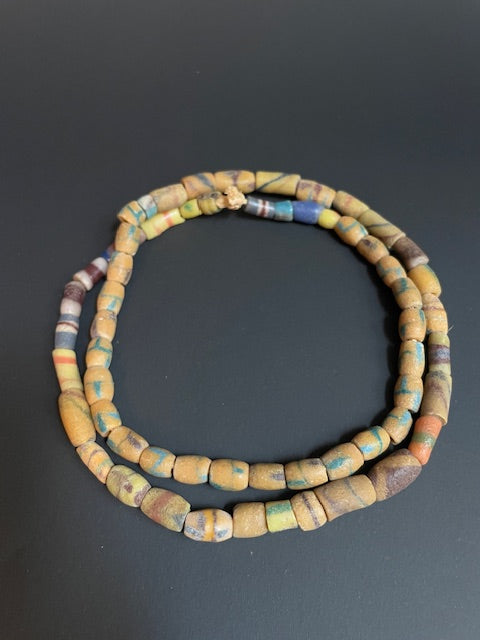 Vintage trade bead necklace from Ghana yellow