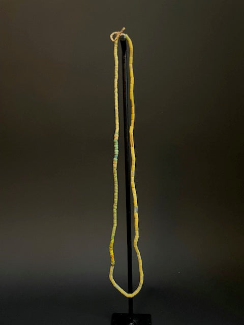 Vintage trade bead necklace from Ghana yellow