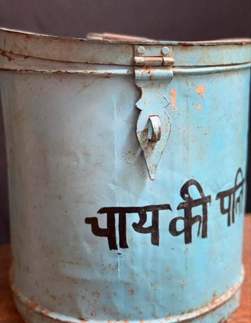 Vintage storage tin from India