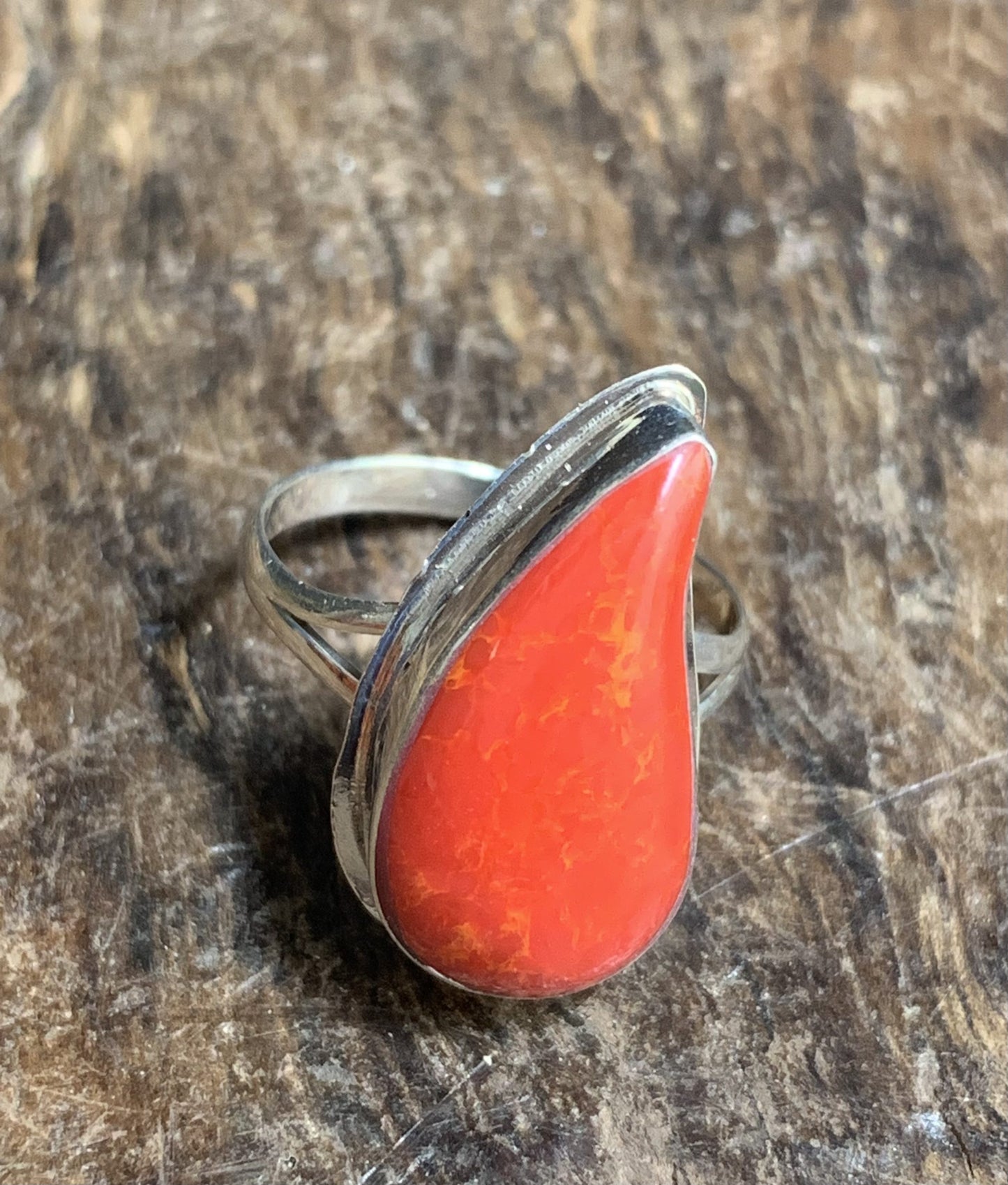 Zilveren ring 925 - druppel carneool - Rootz Gallery
