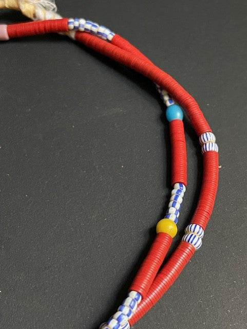 Vintage trade beads necklace from Ghana color mix 