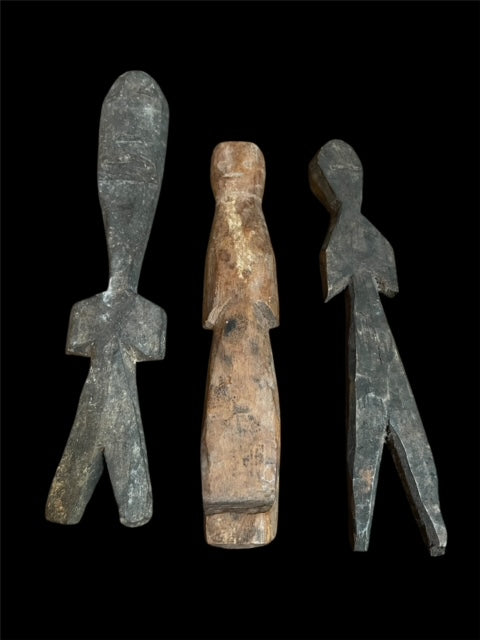 Set van 3 Aklama fetisj figuren uit Ghana