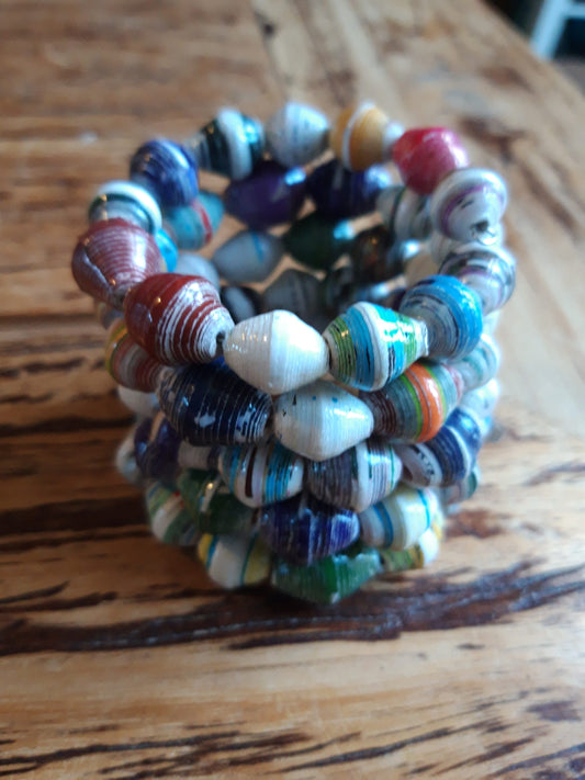 Bracelet en perles de papier recyclé d'Ethiopie