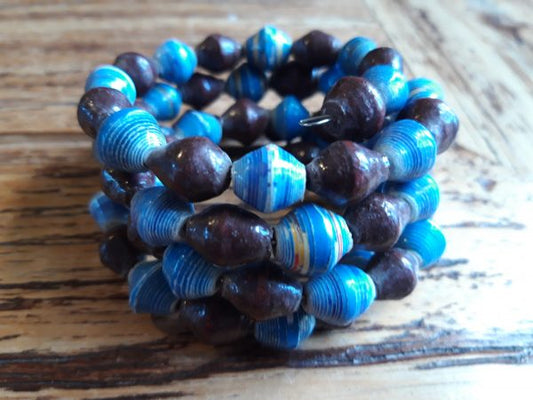 Bracelet en perles de papier recyclé d'Ethiopie