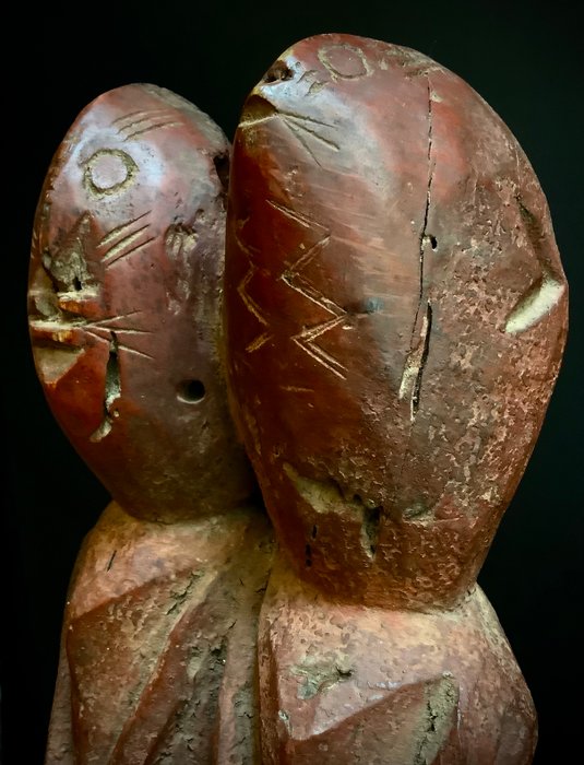 Dubbelfiguur van de Chamba uit het noordoosten van Nigeria