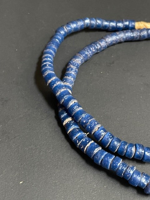 Vintage trade bead necklace from Ghana dark blue