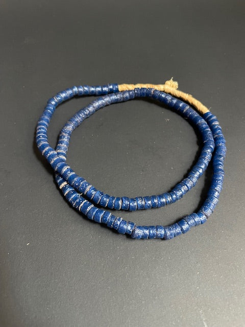 Vintage trade bead necklace from Ghana dark blue