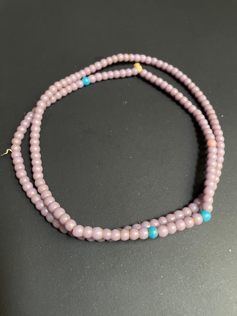 Vintage trade bead necklace from Ghana lilac 