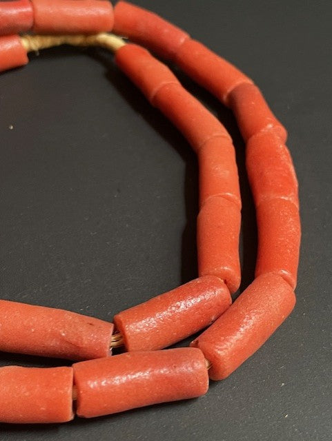 Vintage trade bead necklace from Ghana red