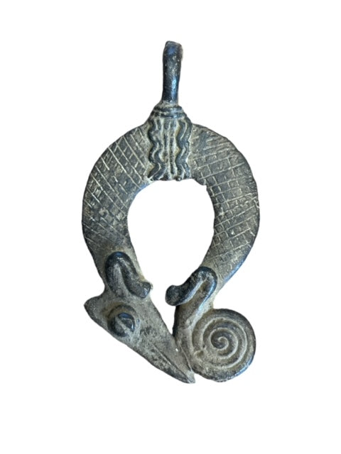 Amulette en bronze des Lobi du Burkina Faso - caméléon