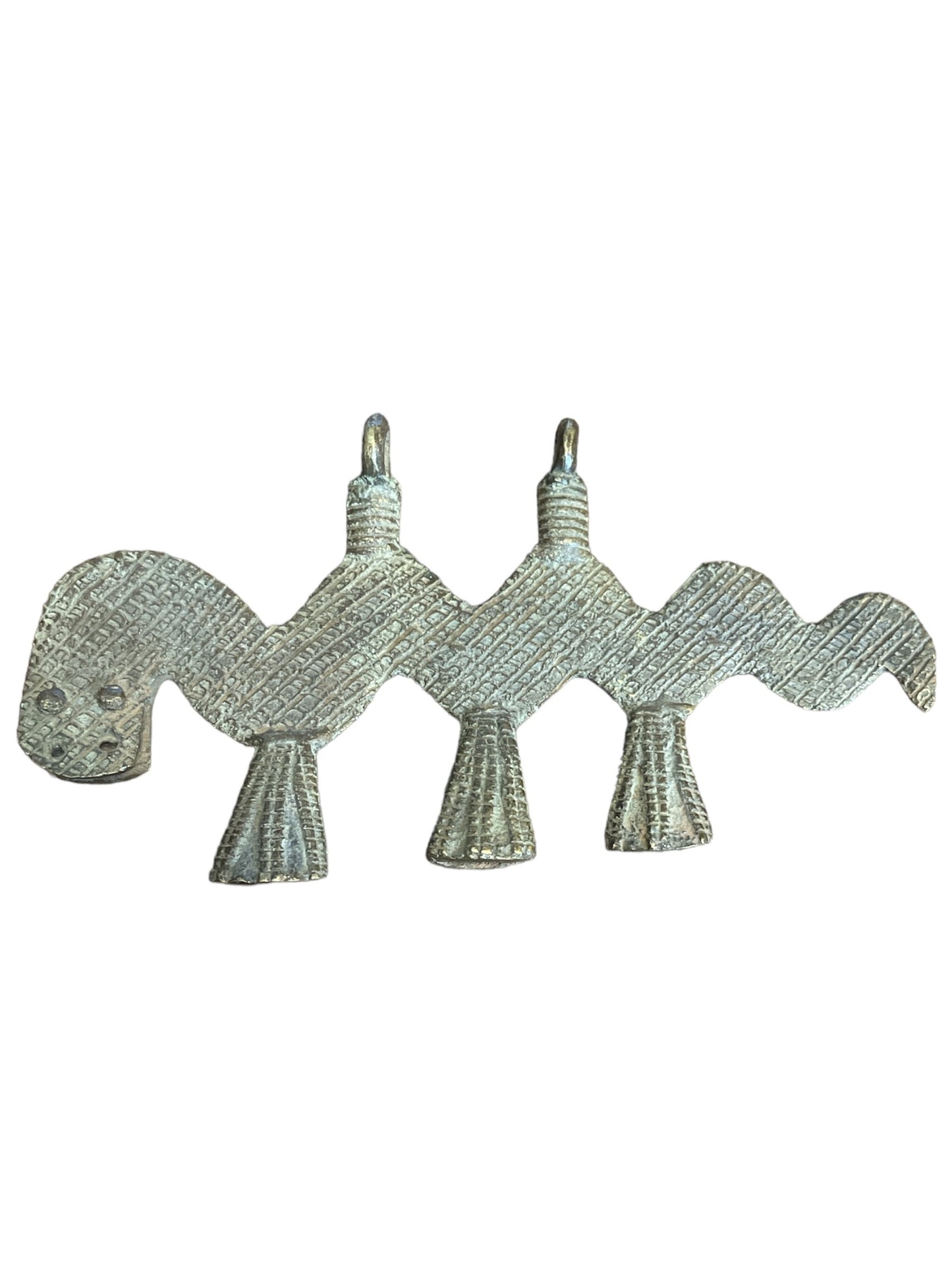 Bronzen amulet van de Lobi uit Burkina Faso - slang