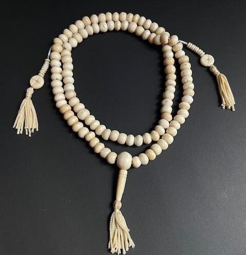 Long mala yak bone from Nepal - white