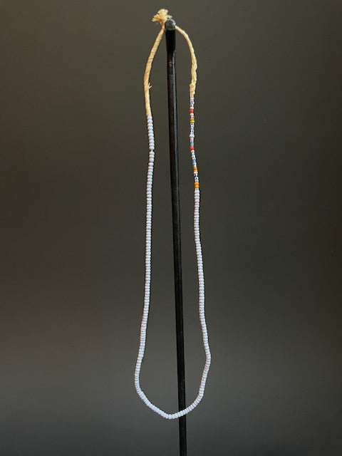 Vintage trade bead necklace from Ghana blue-white 