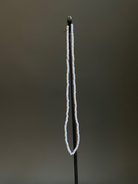 Vintage handelskralen ketting uit Ghana blauw-wit