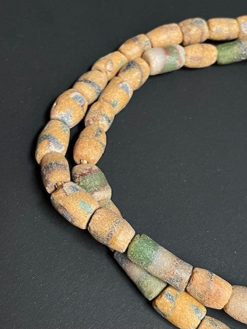 Vintage tradebeads necklace from Ghana mix yellow