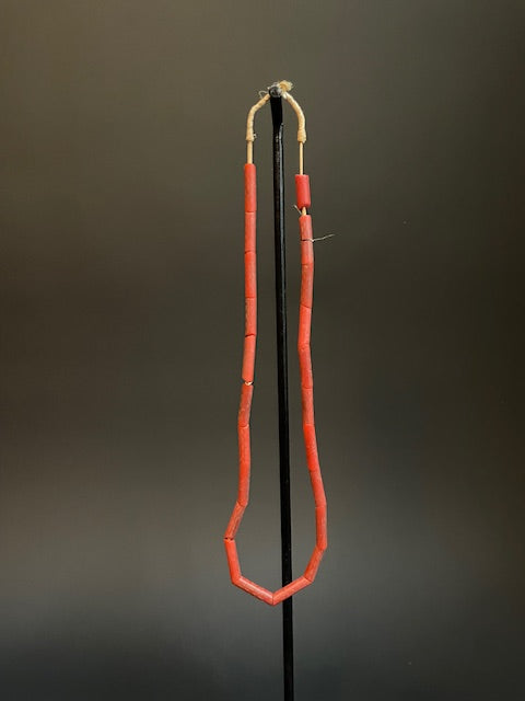 Vintage handelskralen ketting uit Ghana rood