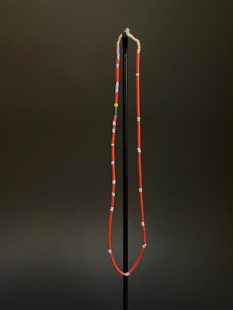 Vintage handelskralen ketting uit Ghana rood