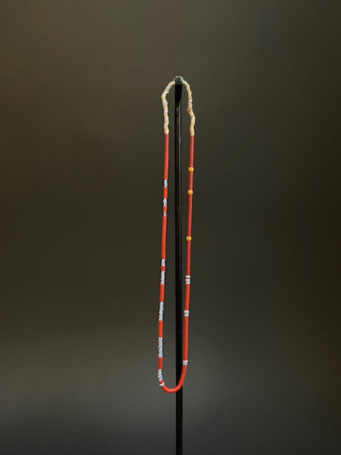 Vintage handelskralen ketting uit Ghana rood