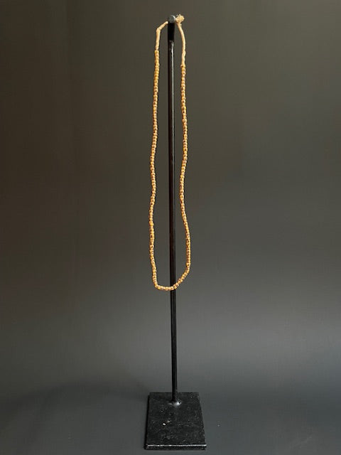 Vintage handelskralen ketting uit Ghana geel gestreept