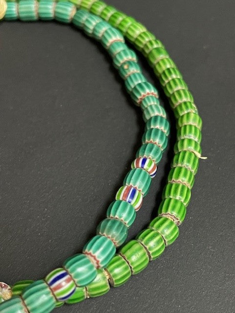 Vintage tradebeads necklace from Ghana green