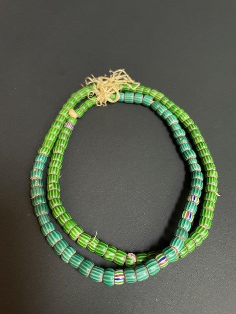 Vintage tradebeads necklace from Ghana green