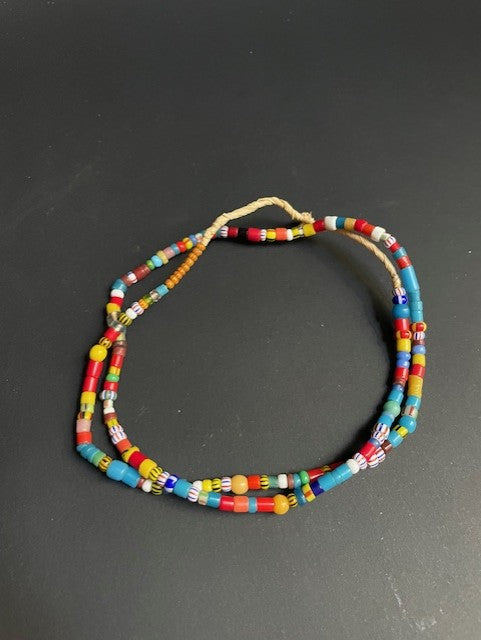 Vintage trade beads necklace from Ghana colorful 